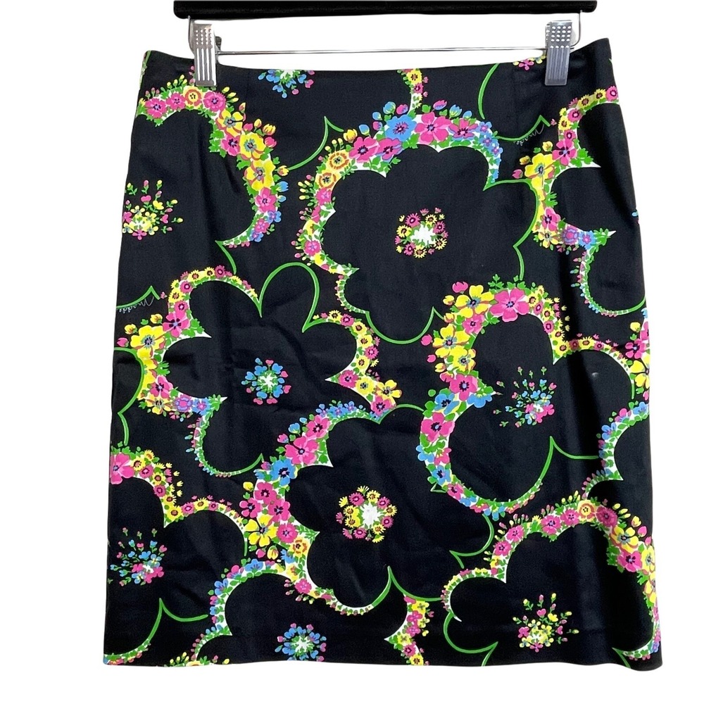 NWT Melly M Skirt 4 Blue Yellow Pink Pencil Cotton Blend Stretch Fairycore Soft